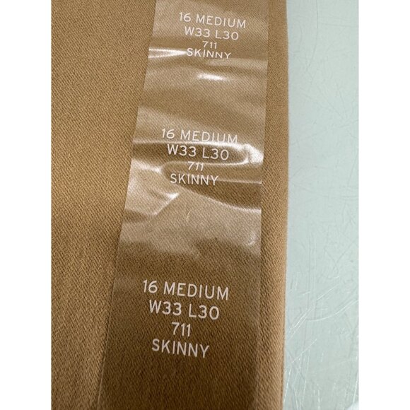 Levis 711 Skinny Women's Jeans Size 16 M 33X30 Beige Mid Rise Soft Touch Stretch - Picture 9 of 16